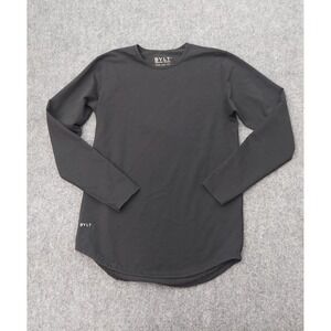 BYLT Shirt Mens Small Black Drop Cut Long Sleeve Lux Crew Neck Premium Basics